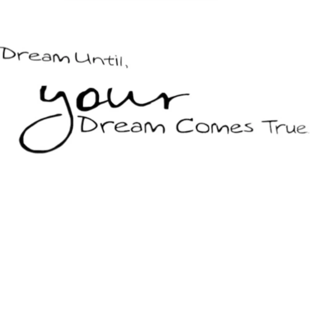 Removable Vinyl Lettering Wall Decor “Dream Until Your Dreams Come True”